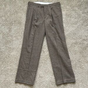 Noah NYC Brown Wool Check Single-Pleat Trousers